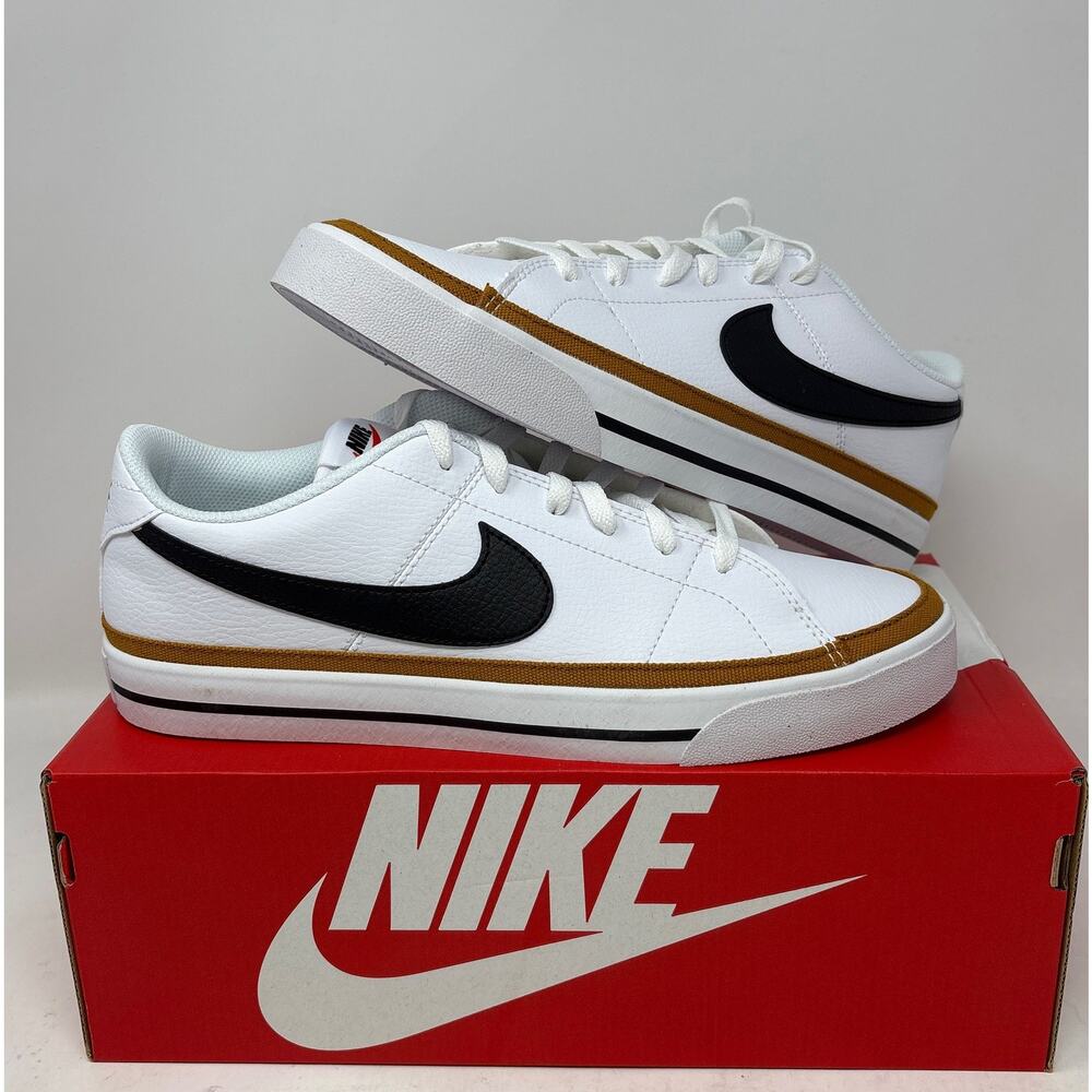 Nike Court Legacy Men's Shoes White/Black/Gum - Size 10